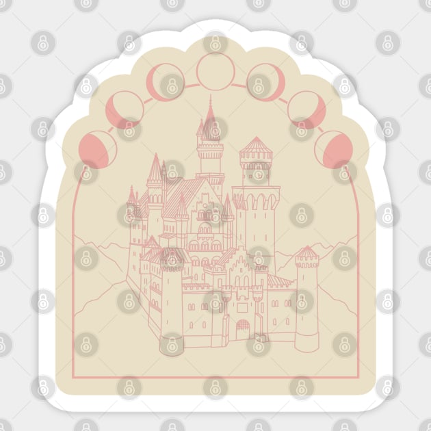 Castle On A Cloud - Pink Sticker by Sacred The Threads